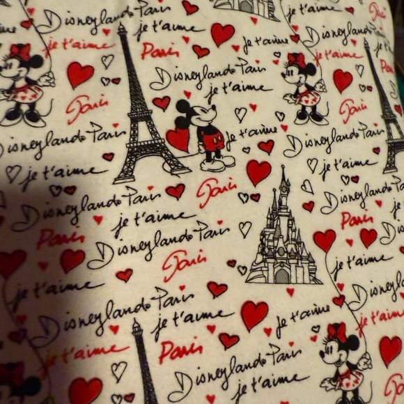 (Like New)Disneyland Paris Women's Heart Print Mickey Mouse Pajama Pants - Picture 3 of 6